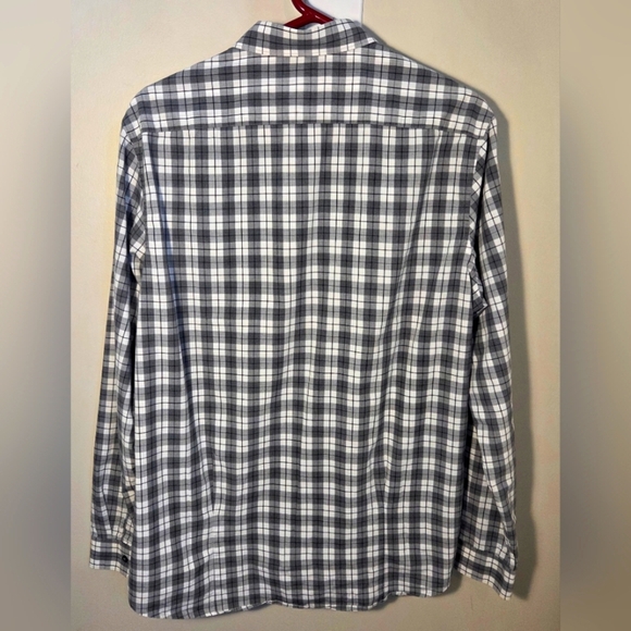 ⭐️Michael Kors Men's Gray Checkered Shirt Slim Fit Size Large - Picture 2 of 3